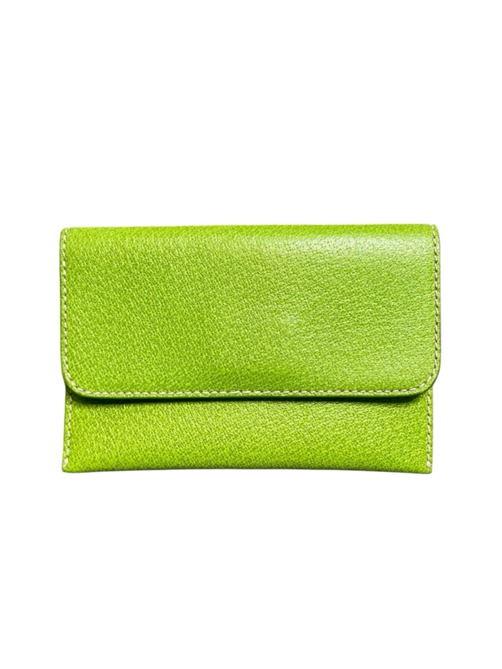 Kate Spade Vintage Green Leather Card Holder Wallet Polka Dot Interior